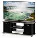 Support TV avec 2 tiroirs, bois, gris/noir, 105,9 cm