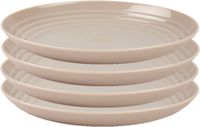 PlasticForte Assiette ronde/assiette de camping - 4x - D25 cm - beige - plastique - incassable