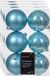 Decoris Boules de Noël - 24 pièces - 8 cm - Plastique - Bleu glacier / Bleu sucre