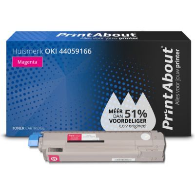 PrintAbout Huismerk Toner 44059166 Magenta | Compatibel met OKI MC851, MC861 | 8000 pagina's