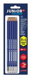 Alpino Junior Eraser 2HB Blue Hexagonal with Eraser, 12 Pieces