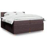 Maison Exclusive - Lit boxspring avec matelas, brun foncé, 200x200 cm, textile
