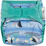 Pop-in Close Pop-in Single Printed Aplix Nappy, Blauw Puffin