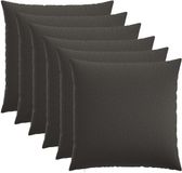 vidaXL Kussensloop 6 stuks Donkergrijs 80 x 80 cm Katoensatijn