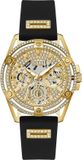 Guess GW0537G2 Heren Polshorloge Quartz Zwart/Goudkleurig Siliconen
