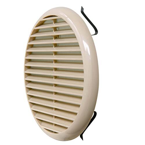 La Ventilazione TUR160S ventilatierooster van kunststof met veren en net, zand, diameter 175 mm