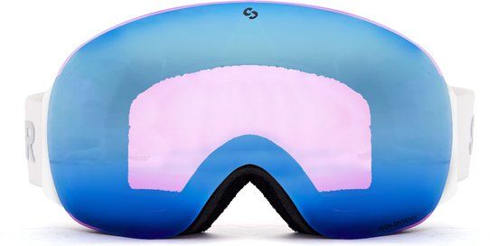 SINNER Avon Skibril - Mat Wit - Blauwe & Oranje Lens - Unisex - Maat: One Size