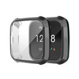 By Qubix Qubix - Geschikt voor Fitbit Versa Lite Soft TPU Case (Volledig Beschermd) - Zwart
