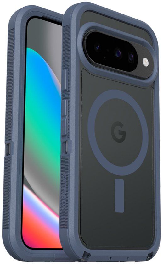 OtterBox Defender Pro XT Hoesje Geschikt voor Google Pixel 10/10 Pro - Back Cover PixelSnap - Compatibel met MagSafe & Qi2 - Beschermhoes Transparant Blauw