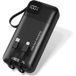 VIESTA Batterie externe 20 000 mAh Noir - 22,5 W powerbank avec PD 20W, câble USB-C et Lightning intégré, écran LCD, lampe de poche LED, USB-A, USB-C et dragonne