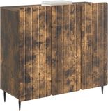 vidaXL Dressoir Gerookt eiken 89 x 34,5 x 82 cm Bewerkt hout