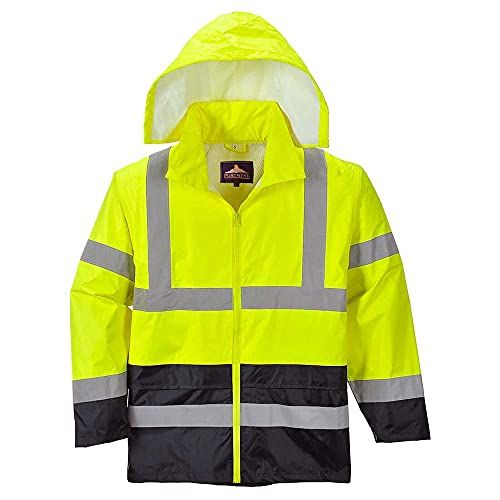 Portwest H443 Hi-Vis Two-Tone Rain Jacket - Yellow/Black - XXXL
