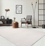 the carpet RELAX – Extra Zacht & Wasbaar Vloerkleed tot 30°C met Antislip Onderzijde – Fluweelachtige Structuur – Voor Slaapkamer of Woonkamer – Crème, 80 x 150 cm
