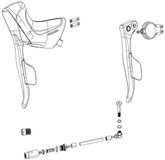Sram Apex Etap Axs Disc Levier de frein droit avec manette électronique Argent