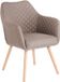 CLP Gent Eetkamerstoel met Armleuning - Fauteuil - met houten poten - Moderne Keukenstoel - natura/taupe