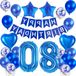 Décoration d'anniversaire générique, ballons bleus, décoration 80e anniversaire homme