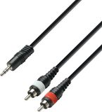 Adam Hall K3 YWCC 0100 1m 3.5mm 2 x RCA Zwart audio kabel