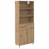 vidaXL Highboard Artisan Eiken 69,5 x 34 x 180 cm Bewerkt hout