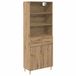 vidaXL Highboard Artisan Eiken 69,5 x 34 x 180 cm Bewerkt hout