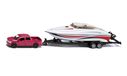 Siku 2568, Ford F150 Met Motorboot, 1:55, Metaal/kunststof, Rood/wit, Rubberen Banden, Drijvende Speelgoedboot