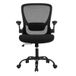JOYFURNOS Fauteuil ergonomique en tissu noir d’encre – 60×64×(103-110) cm, soutien lombaire rembourré, accoudoirs relevables, mécanisme à bascule – idéal pour le bureau à domicile