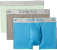 Calvin Klein Boxer 3Pk Boxershorts pour hommes, multicolore, uni, ajusté, jambes courtes, 92% polyester recyclé, 8% élasthanne, taille S