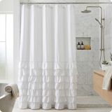 VCNY Home Melanie douchegordijn met ruches, 72x72, wit