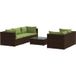 Maison Exclusive - Ensemble de jardin, 6 pièces, avec coussins, en polyrotin marron
