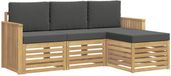 vidaXL Buiten bank set 4 st Wit en antracietkleurig Polyester