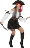 Bristol Novelty Womens/Ladies Pirate Costume (Black/White/Brown/Red)