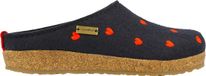 Haflinger Dames en Heren clogs Grizzly Cuoricini blauw Wol
