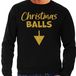 Bellatio Decorations Foute Kersttrui voor heren - Christmas balls - zwart - glitter goud - Kerstfeest S