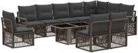 vidaXL Tuinbank - Set - 2 zitplekken - Grijs en Donkergrijs - Polyrattan