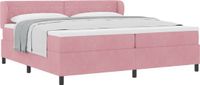 vidaXL Boxspring bed met hoofdeinde Roze 200 x 200 cm Fluweel
