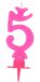 Verjaardagskaars Roze Nr. 5