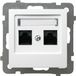 Ospel GPK-2G/K/m/00 stopcontact, wit, IP20, 71 mm, 65,5 g