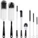 Bouteille Brosse [set de 8] - Brosse de Nettoyage Longue pour Paille - Bouteilles - Bouteilles d'Eau - Bouteilles de Bière - Bouteilles Thermos - Noir