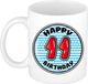 Bellatio Decorations Verjaardag cadeau mok - 11 jaar - blauw - gestreept - 300 ml - keramiek