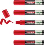edding 52 EcoLine lakmarker op waterbasis rood 5 stuks - brede beitelpunt 4-15 mm - laag VOS-gehalte - navulbaar - geschikt voor o.a. gladde, donkere en transparante oppervlaktes