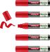 edding 52 EcoLine lakmarker op waterbasis rood 5 stuks - brede beitelpunt 4-15 mm - laag VOS-gehalte - navulbaar - geschikt voor o.a. gladde, donkere en transparante oppervlaktes