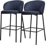 ML-Design Barkruk set van 2 donkerblauw 50x101x54 cm met rugleuning en voetensteun tot 120 kg
