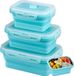 Demason Boîtes de rangement alimentaires pliables, Set de 3, Bleu