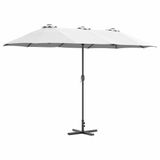 vidaXL Tuinparasol 370 x 197 x 239 cm polyester en aluminium zand
