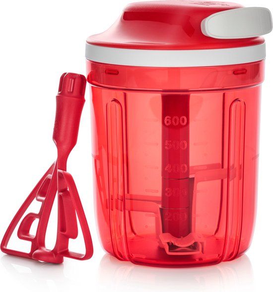 Tupperware Supersonic Chopper Medium - Turbomax - Handmatige hakmolen - Rood/Wit