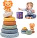 7 pièces empilables jouets - Blocs sensoriels - Jouets Montessori - Dents pour nouveau-nés - 6 mois