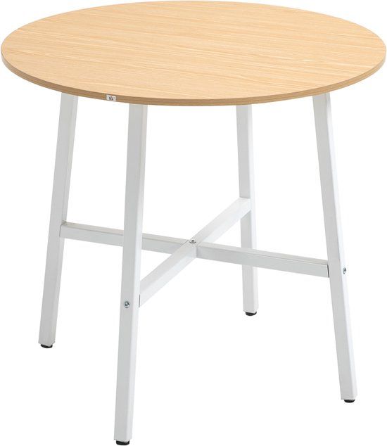 HOMCOM Ronde Eettafel 80x80 cm Natuurhout