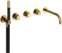 Hotbath Cobber X Afbouwdeel Badthermostaat met Uitloop incl. Handdouche en Doucheslang - Geborsteld Messing PVD