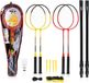 NILS NRZ264 Badmintonset Aluminium 4 Rackets Inclusief Net en Koker