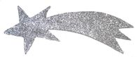 Merkloos / Sans marque Euromarchi Zilveren decoratie vallende ster met glitters 31 x 11 cm
