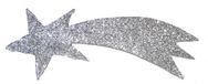 Merkloos / Sans marque Euromarchi Zilveren decoratie vallende ster met glitters 31 x 11 cm